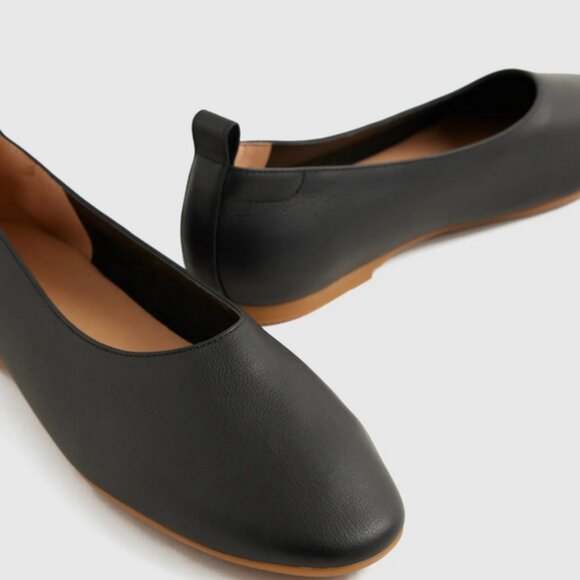 Quince Italian Leather Glove Ballet Flats Size 7.5 Blck Nappa Leather New in Box - Picture 15 of 15